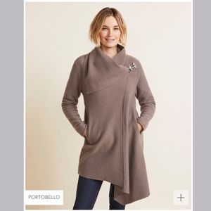 Garnet Hill Asymmetrical Boiled Wool Coat Petite